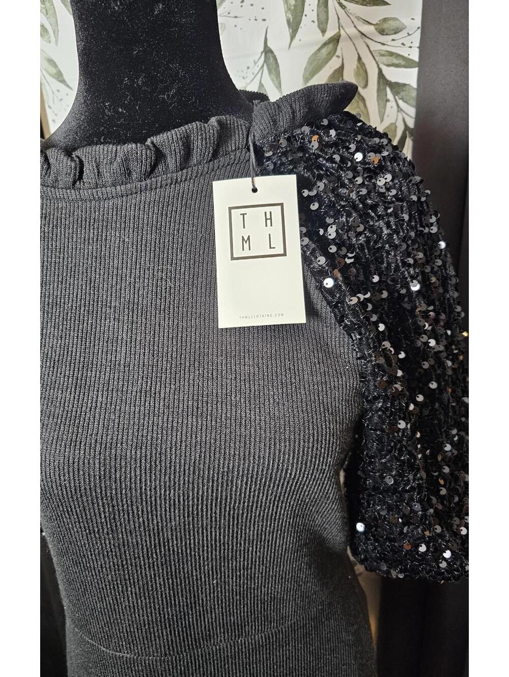 NWT THML Dress Black Womens Size M Anthropologie
